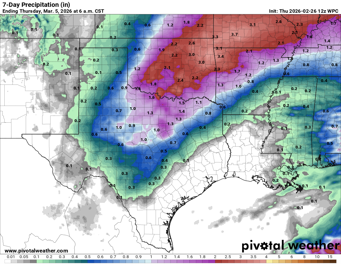 seven day precipitation