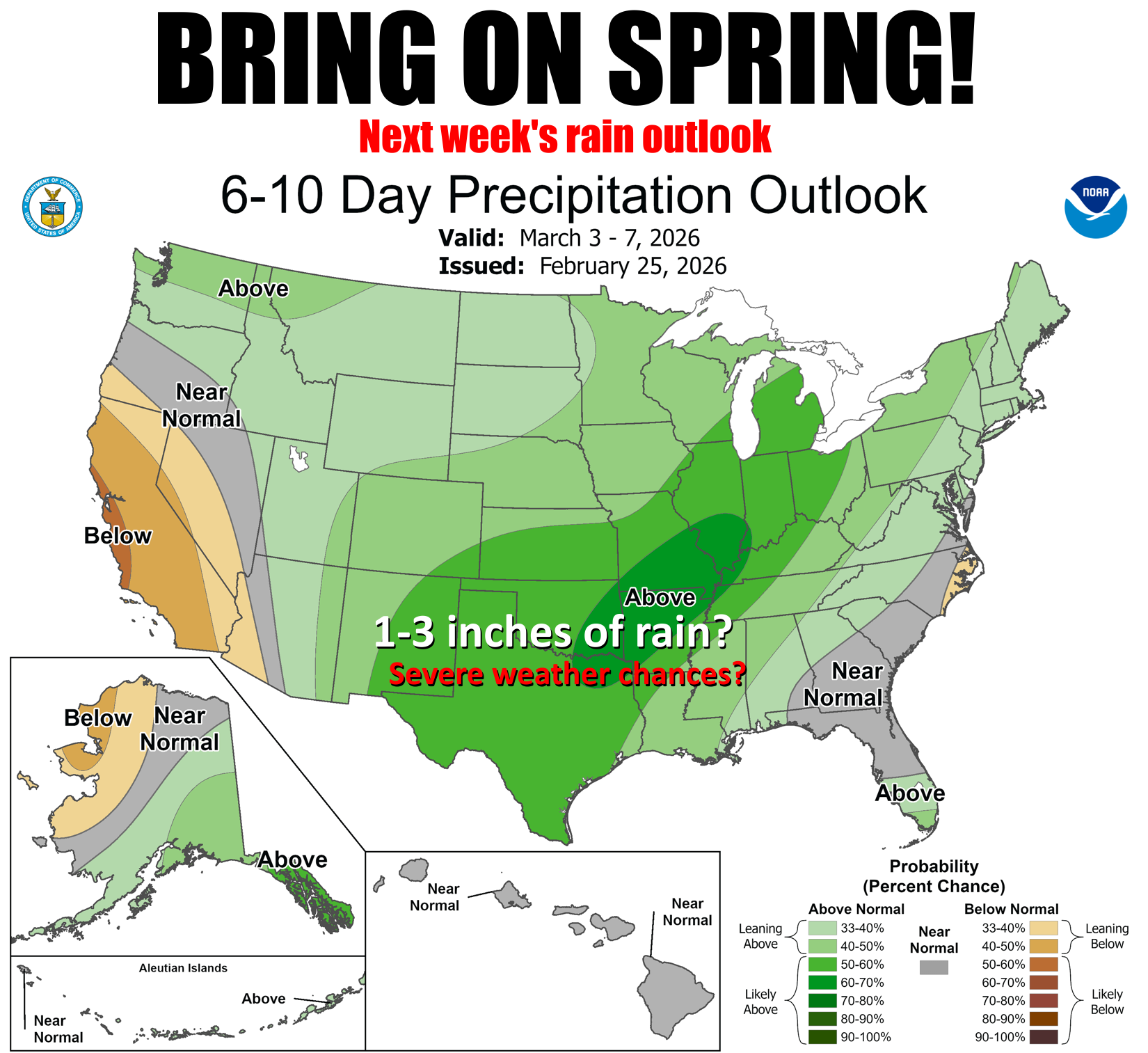 next week's rain outlook for March 3 through 7 2026